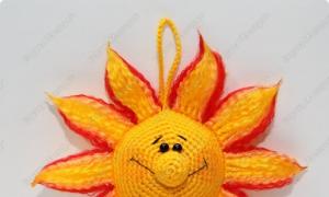 Вязаное солнышко крючком Схемы вязания крючком развивающие игрушку солнце